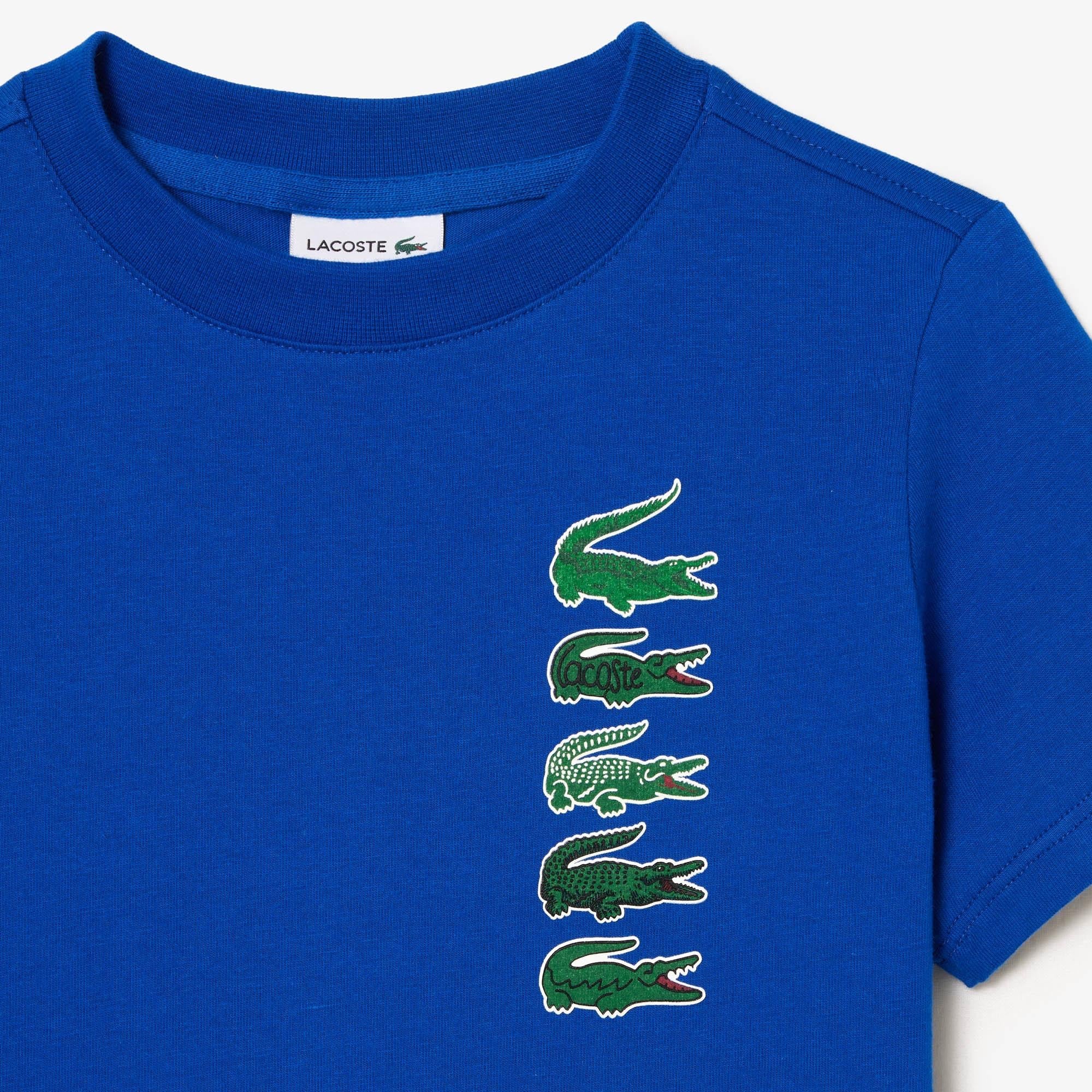 LACOSTE "SIGNATURE PRINT" TEE BLUE