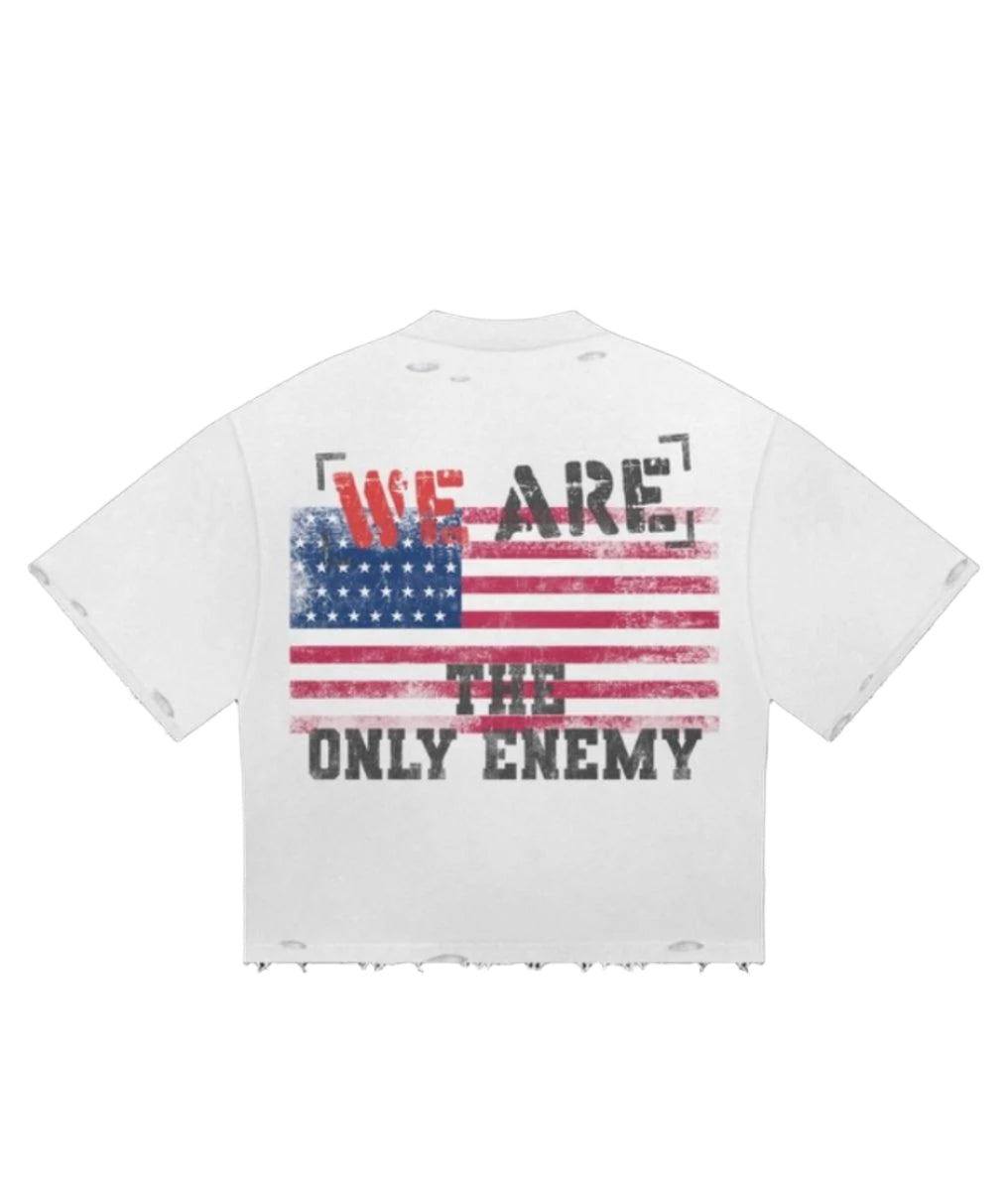 Prestige "War Has Ended" Cropped Tee White