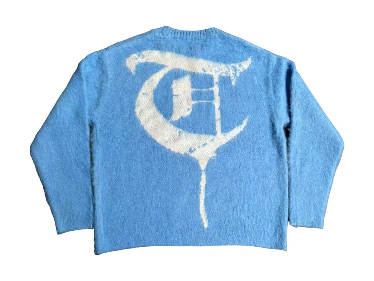 Trnchs "Mohair Blend" SWEATER Blue/White