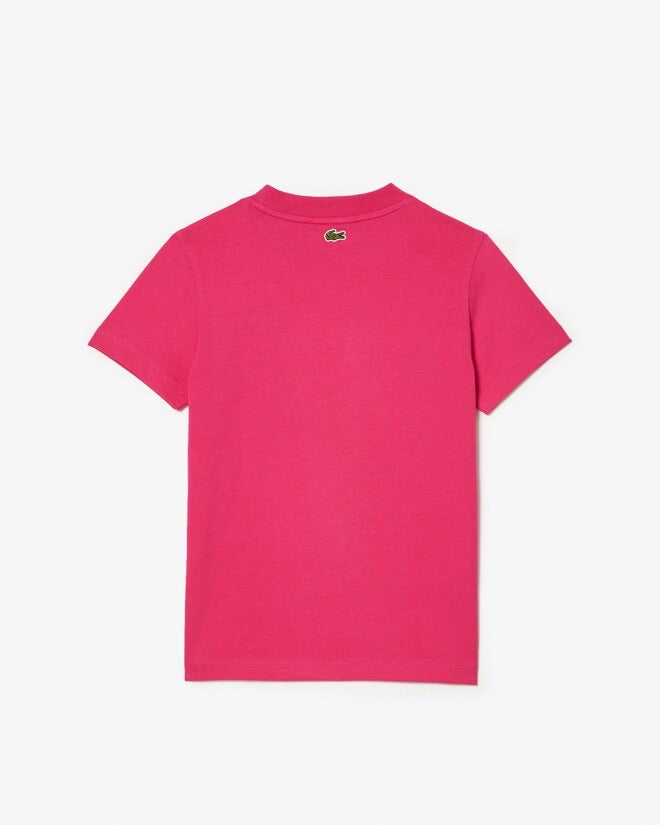 Lacoste "Signature Print" Tee Pink