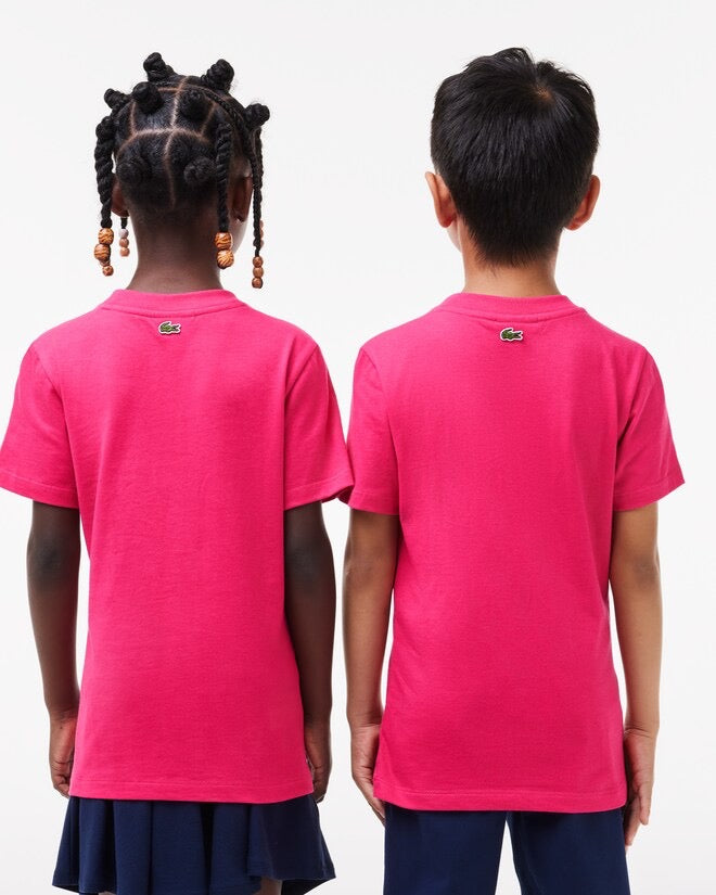 Lacoste "Signature Print" Tee Pink