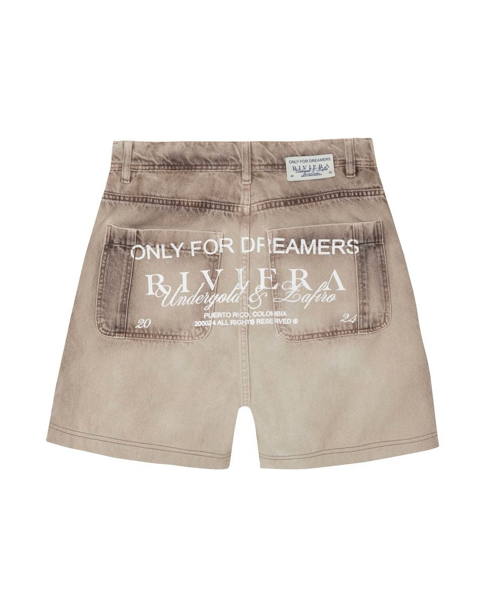 UNDERGOLD INTERNACIONAL "RIVIERA BERMUDA" SHORTS CREAM