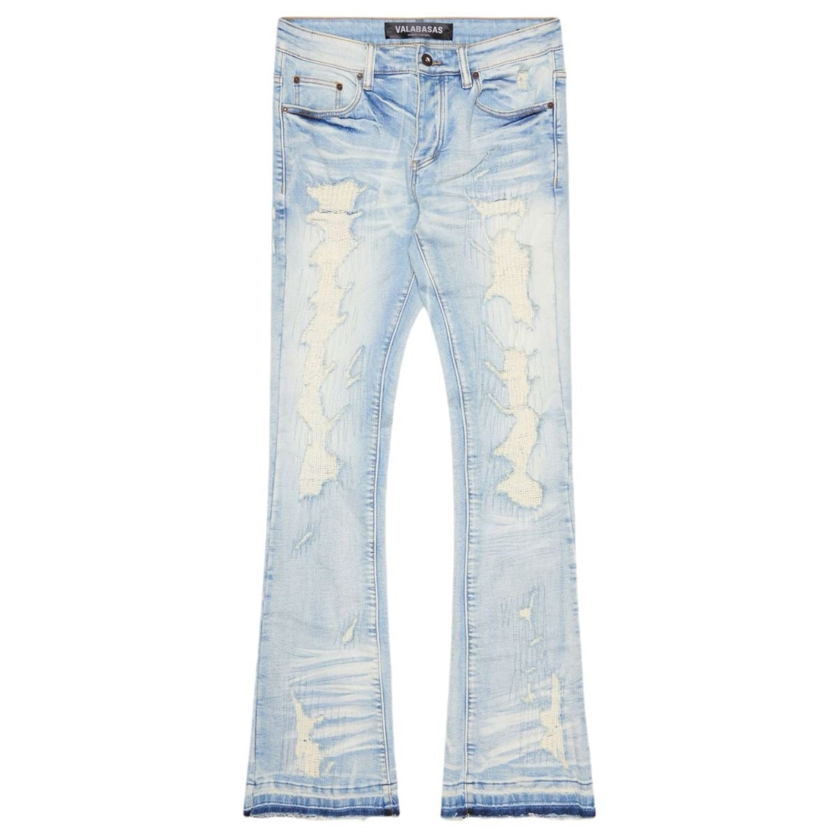 VALABASAS "TEARAWAY" STACKED DENIM LIGHT BLUE WASH