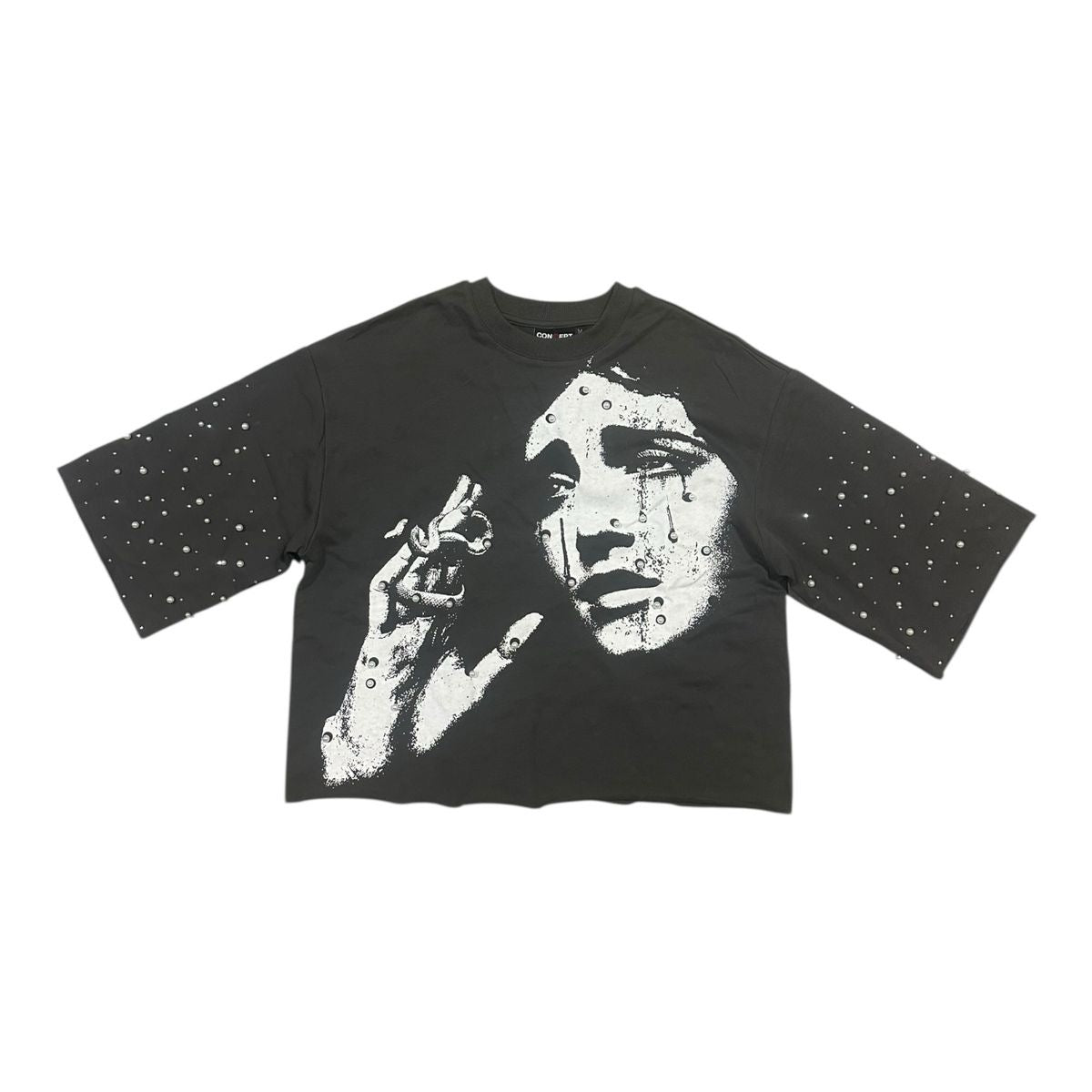 Concept "Pearly" Cropped Tee Grey
