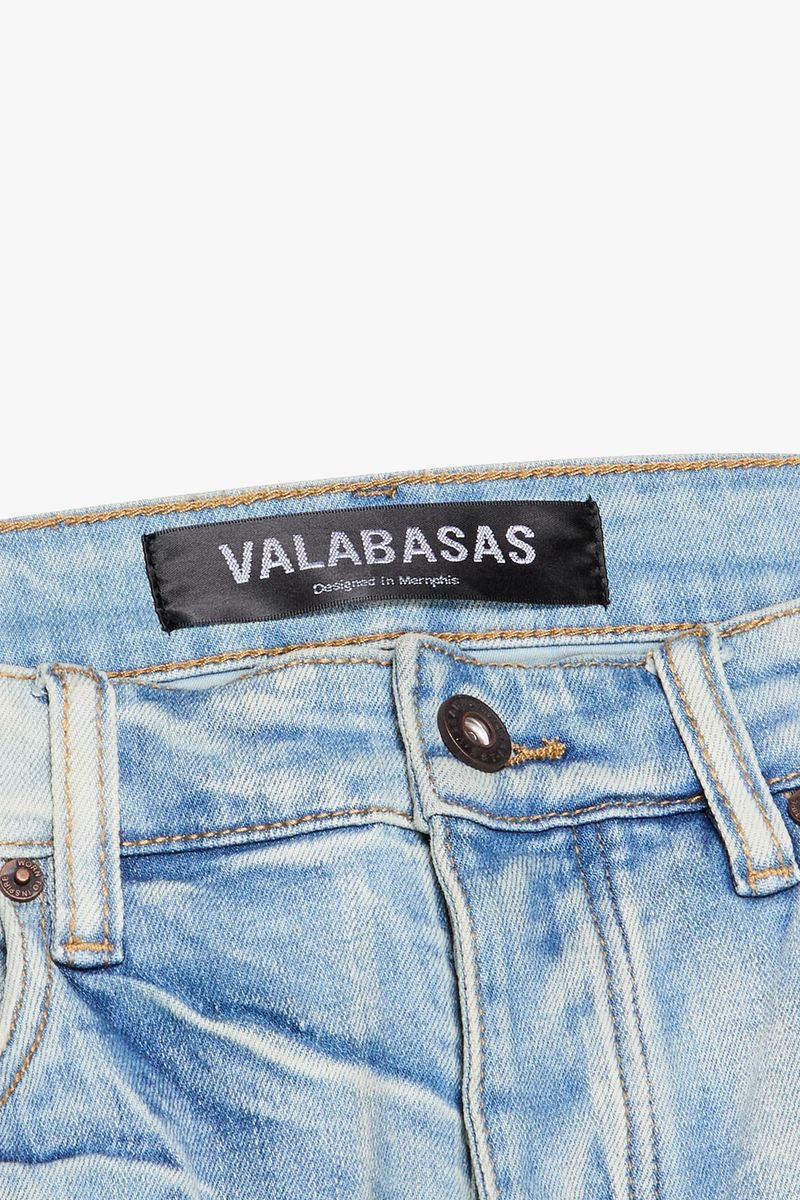 VALABASAS "TEARAWAY" STACKED DENIM LIGHT BLUE WASH