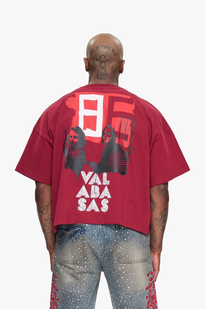 Valabasas "Built Up" Cropped Tee Maroon
