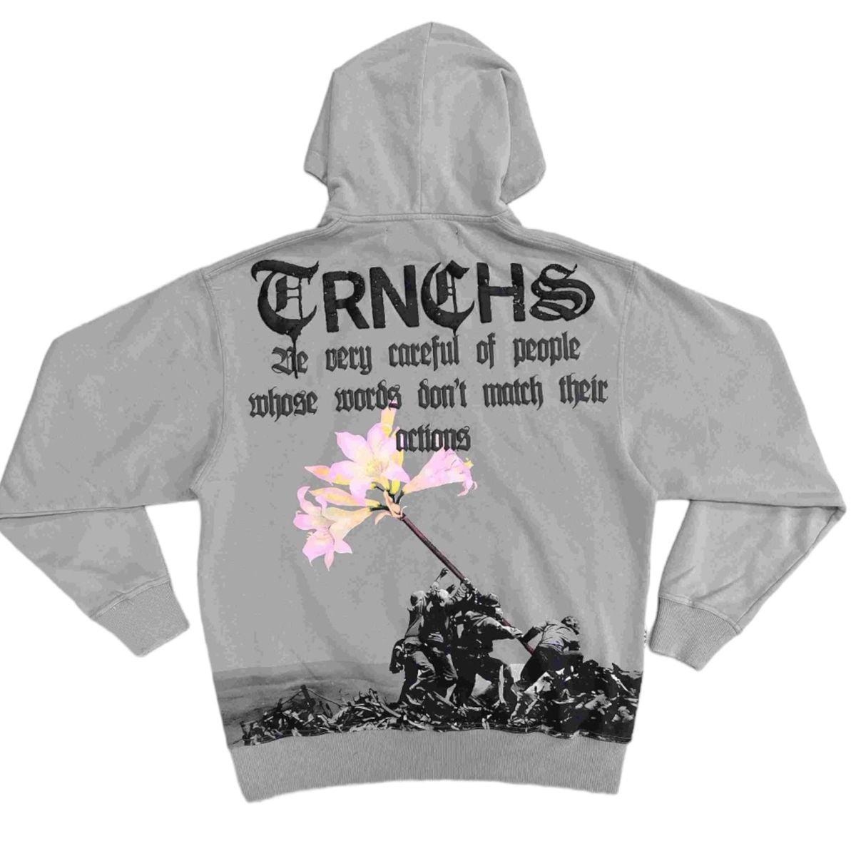 TRNCHS "ACTIONS AND WORDS" HOODIE LT.GREY