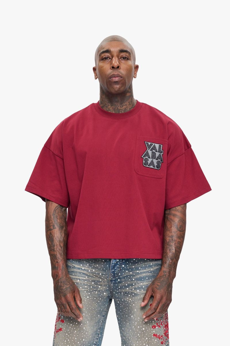 Valabasas "Built Up" Cropped Tee Maroon
