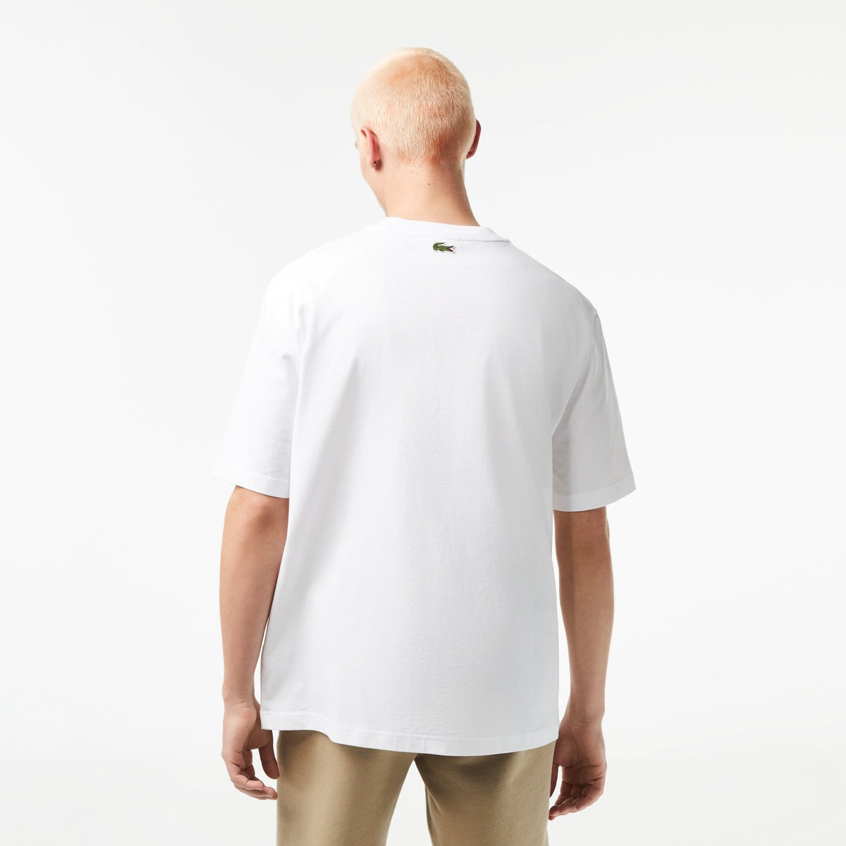 LACOSTE "CROCODILE PRINT" CREWNECK TEE WHITE