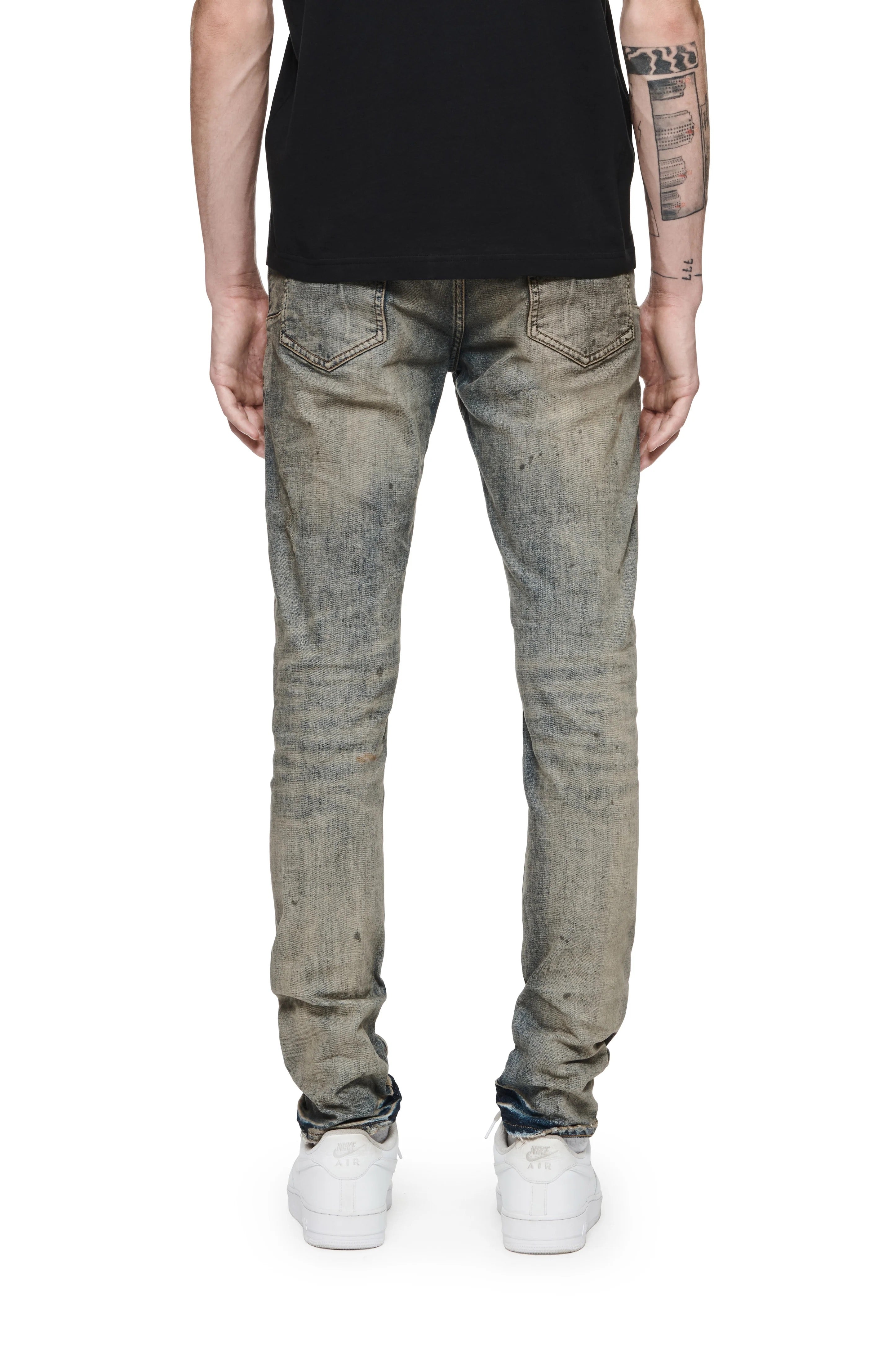 PURPLE "INDIGO OIL REPAIR" SLIM FIT JEANS