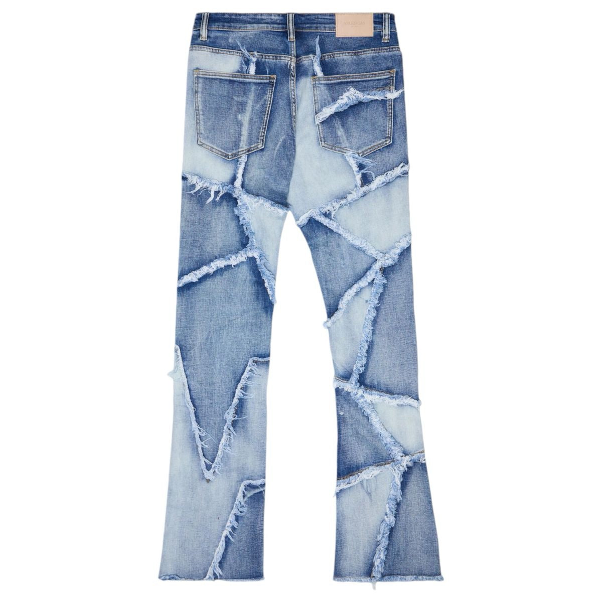 Valabasas "Patchwork" FLARED Stacked Jean Lt.Blue