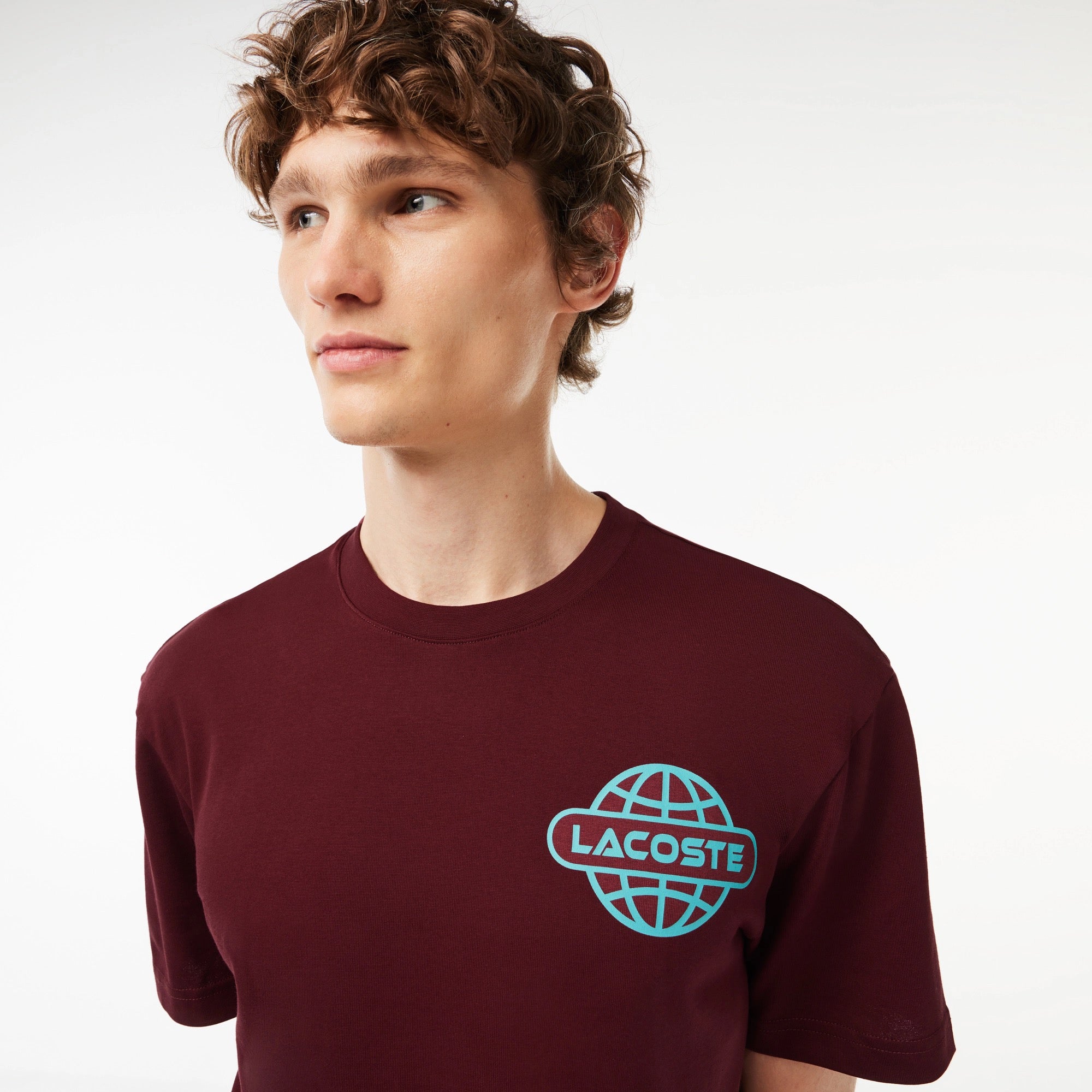 LACOSTE "PRINTED HEAVY" TEE BURGUNDY