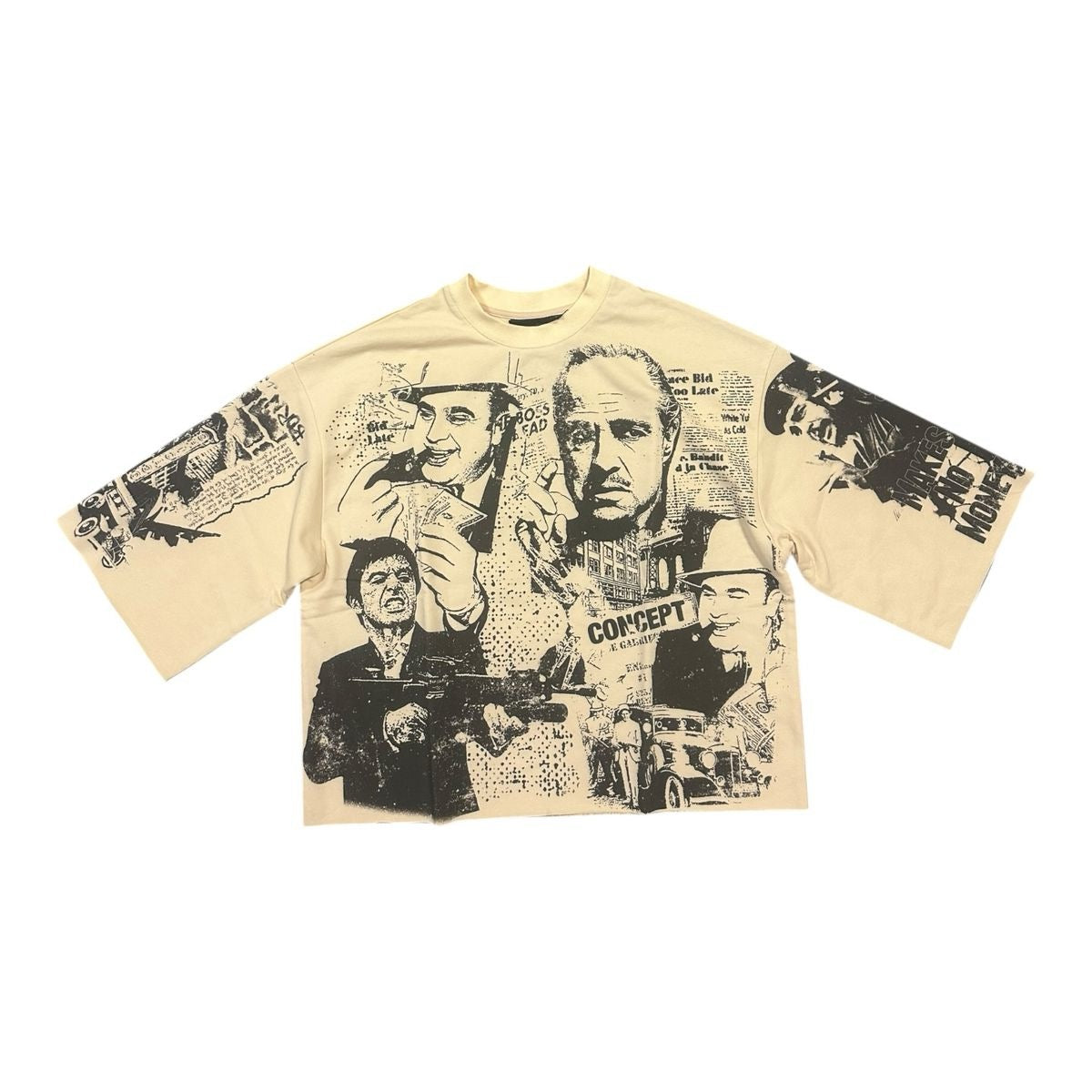 Concept "Scared Money" Cropped Tee Cream
