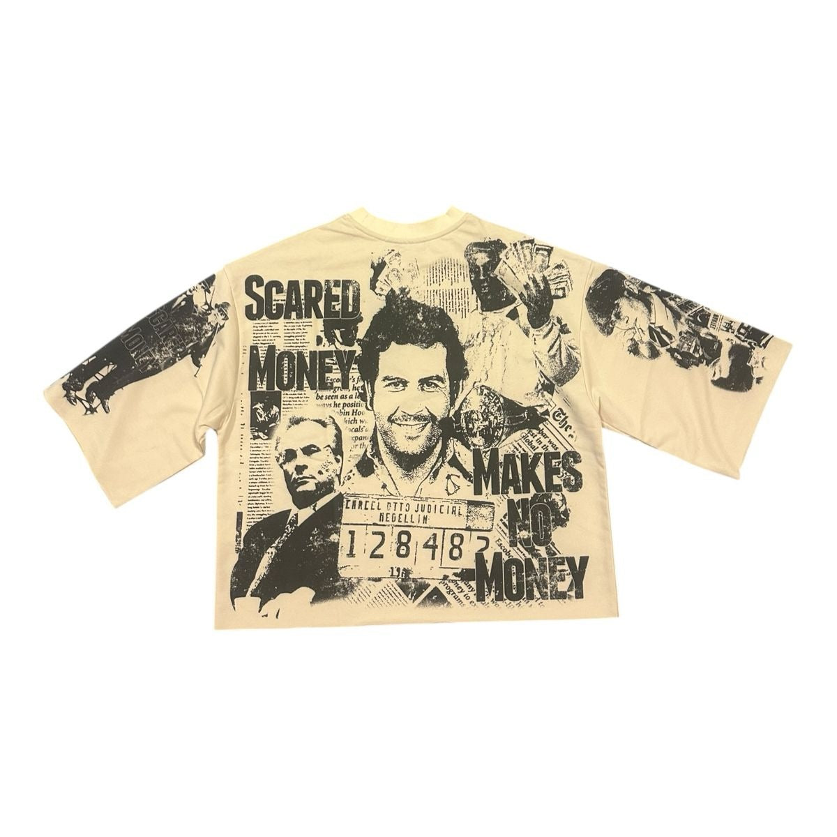 Concept "Scared Money" Cropped Tee Cream