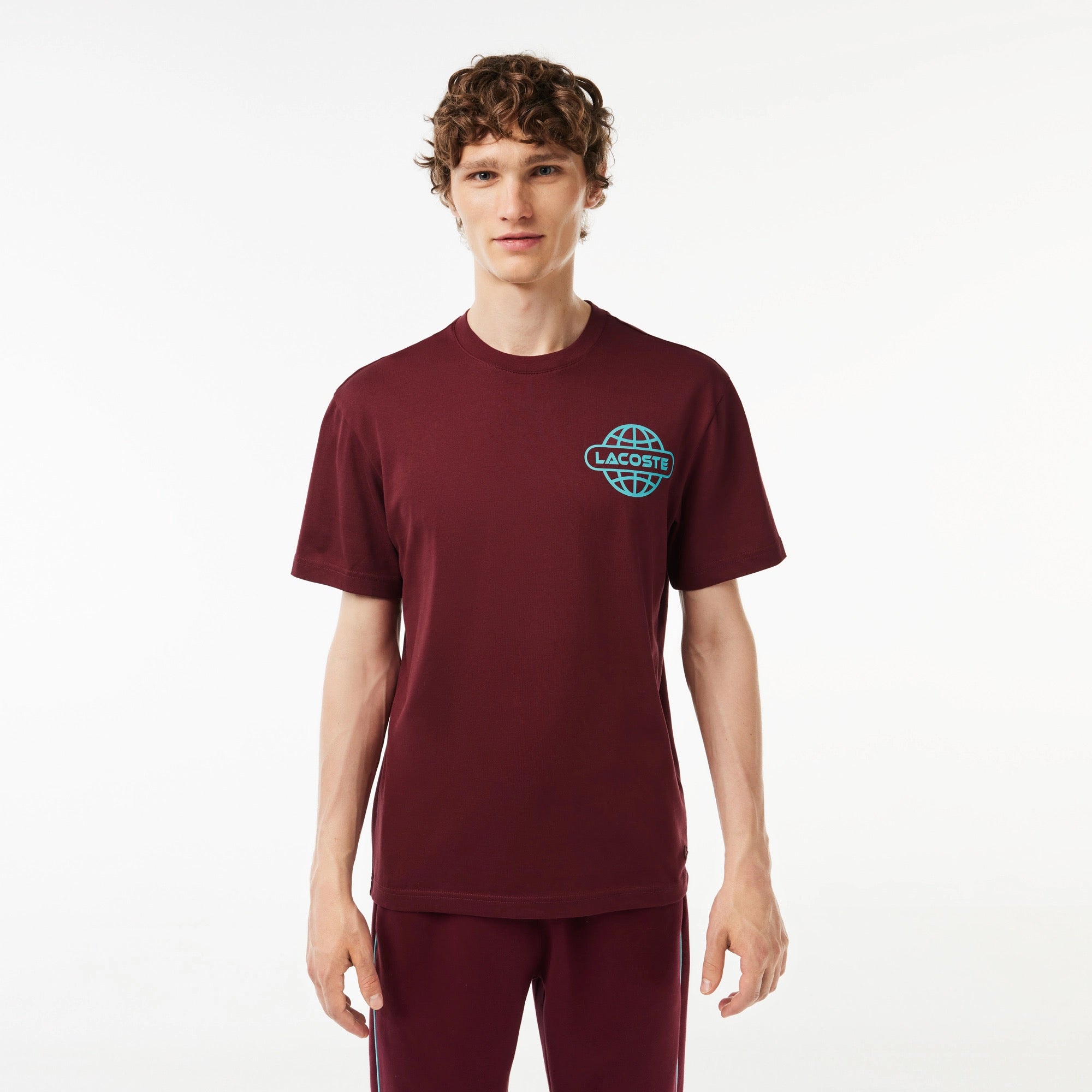 LACOSTE "PRINTED HEAVY" TEE BURGUNDY