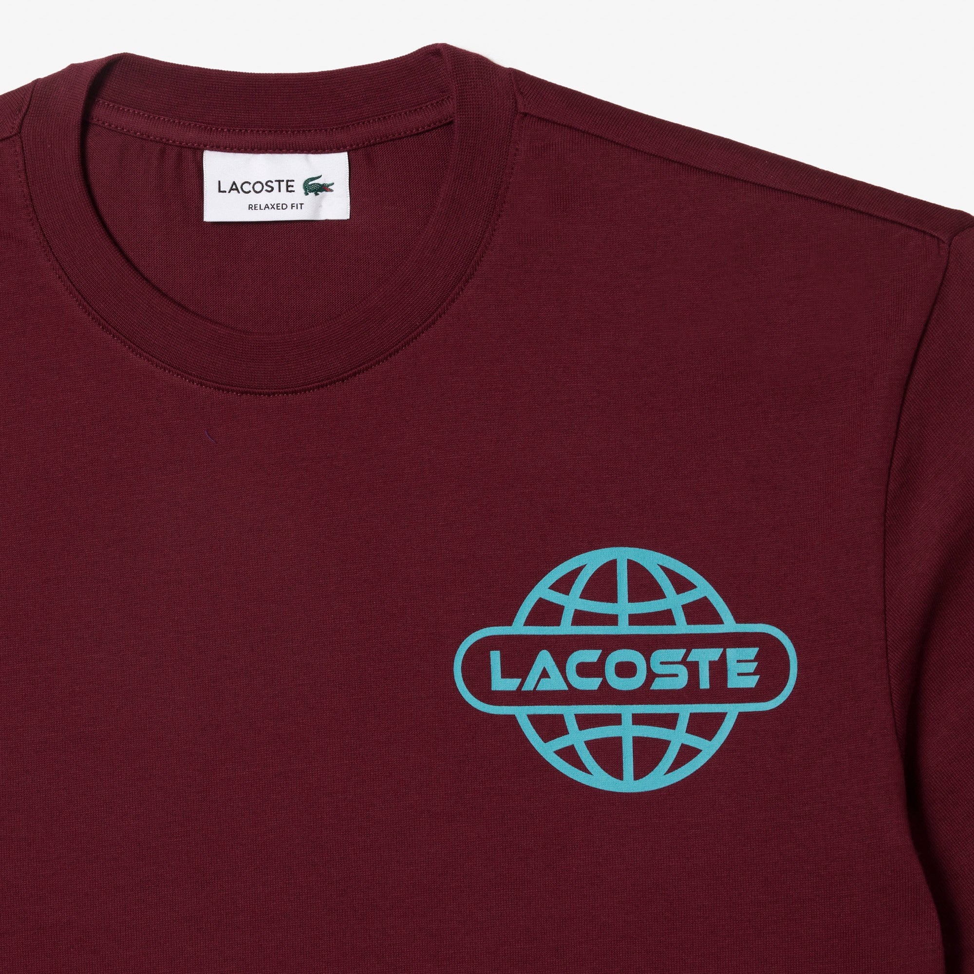 LACOSTE "PRINTED HEAVY" TEE BURGUNDY