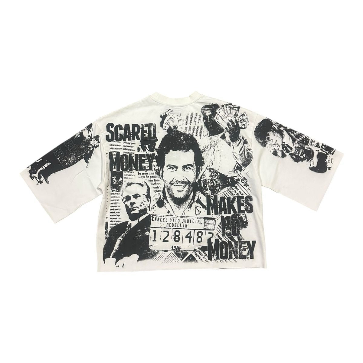 Concept "Scared Money" Cropped Tee White