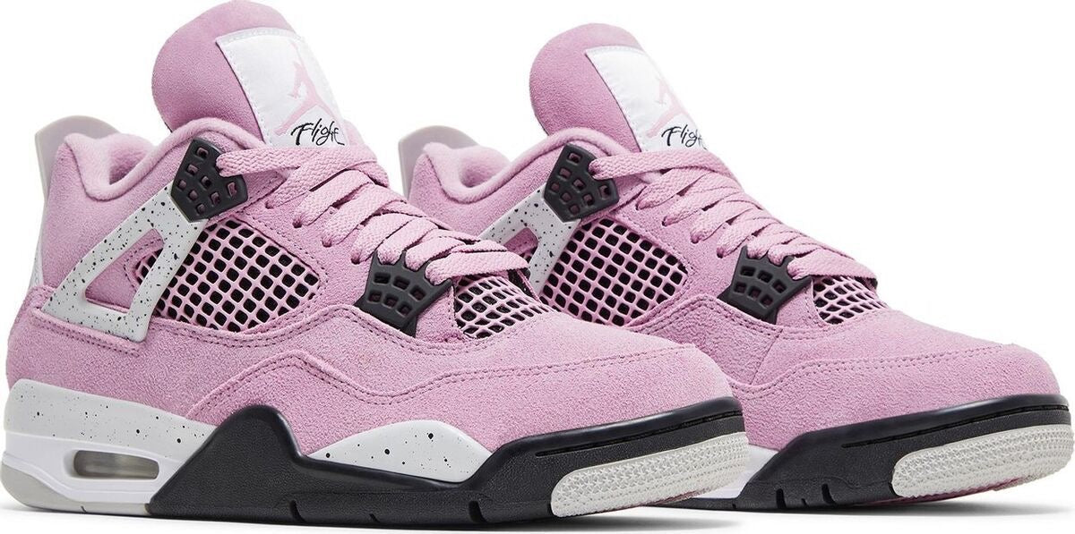 WMNS AIR JORDAN 4 RETRO ORCHID/NEUTRAL GREY-BLACK SIZE 12 W