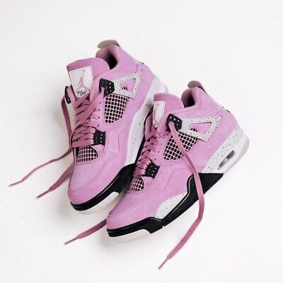 WMNS AIR JORDAN 4 RETRO ORCHID/NEUTRAL GREY-BLACK SIZE 12 W