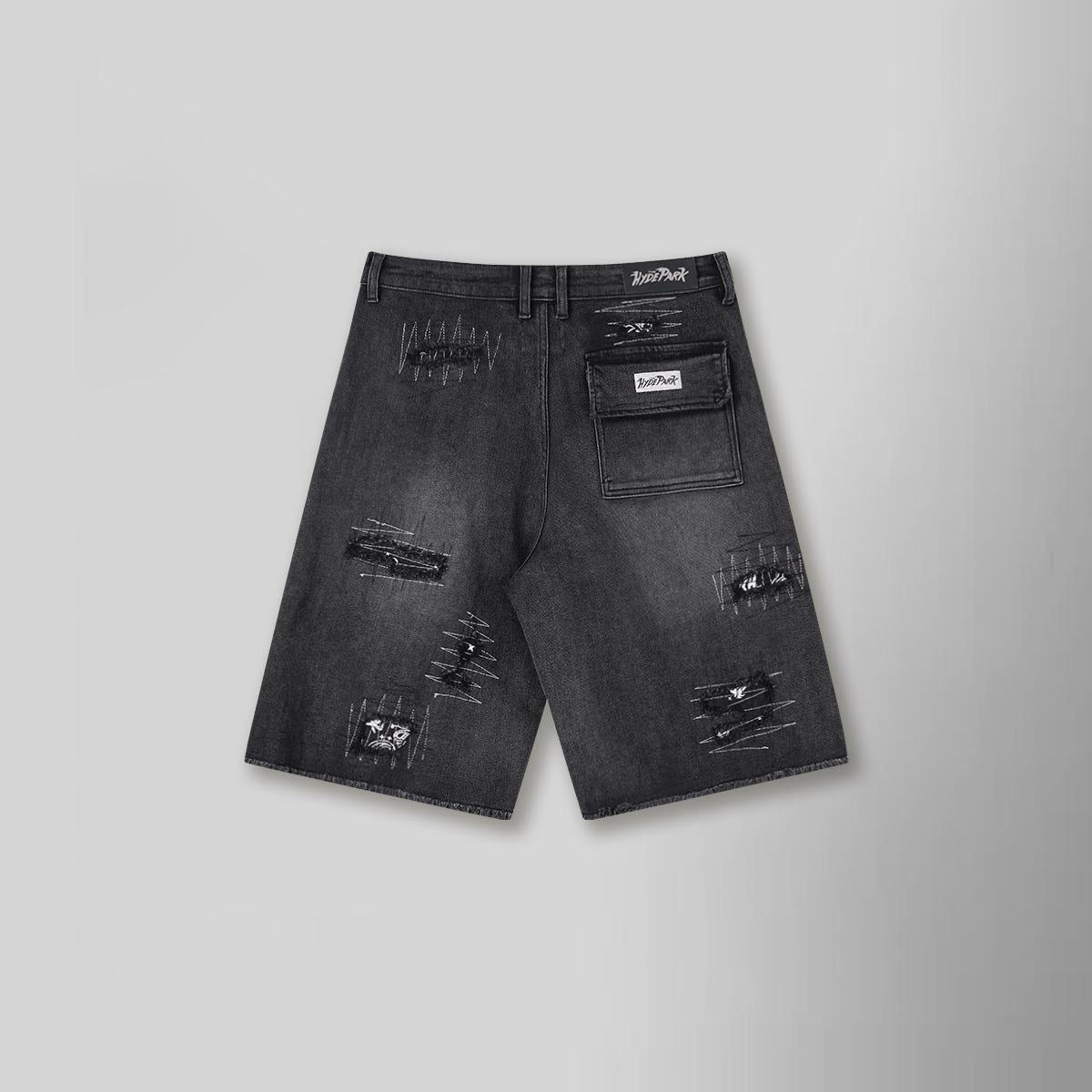 HYDE PARK "ON THE BRINK" DENIM SHORTS BLACK