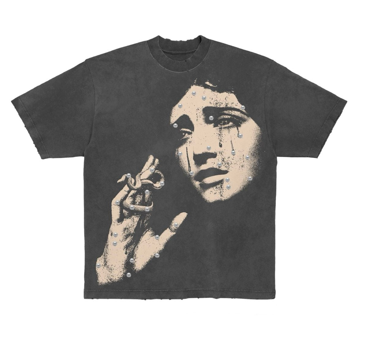 Concept "Pearly" Tee Grey Wash
