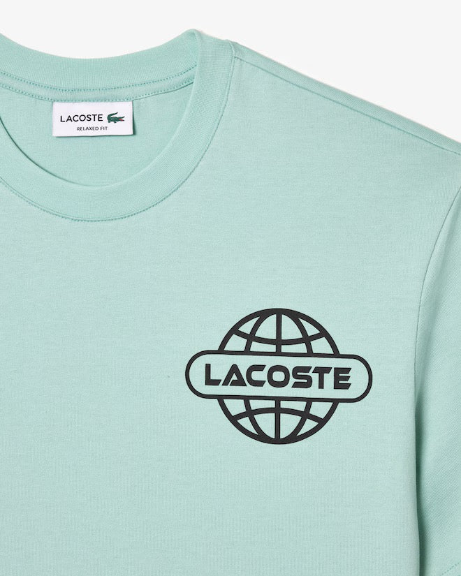 LACOSTE "PRINTED HEAVY" TEE TEAL