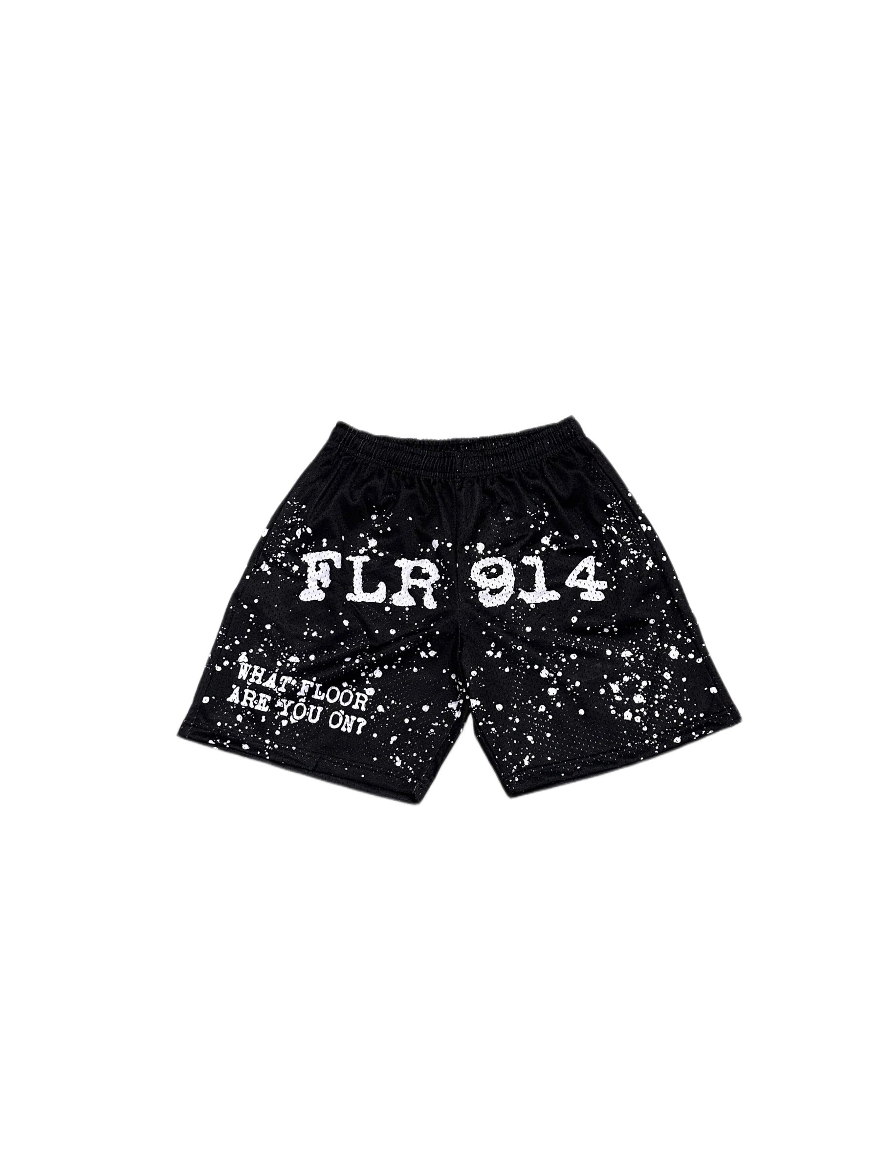 FLOOR914 "SPLATTER" SHORTS BLACK