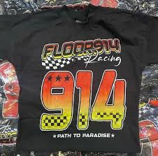 FLOOR914 "RACING" CROPPED TEE BLACK