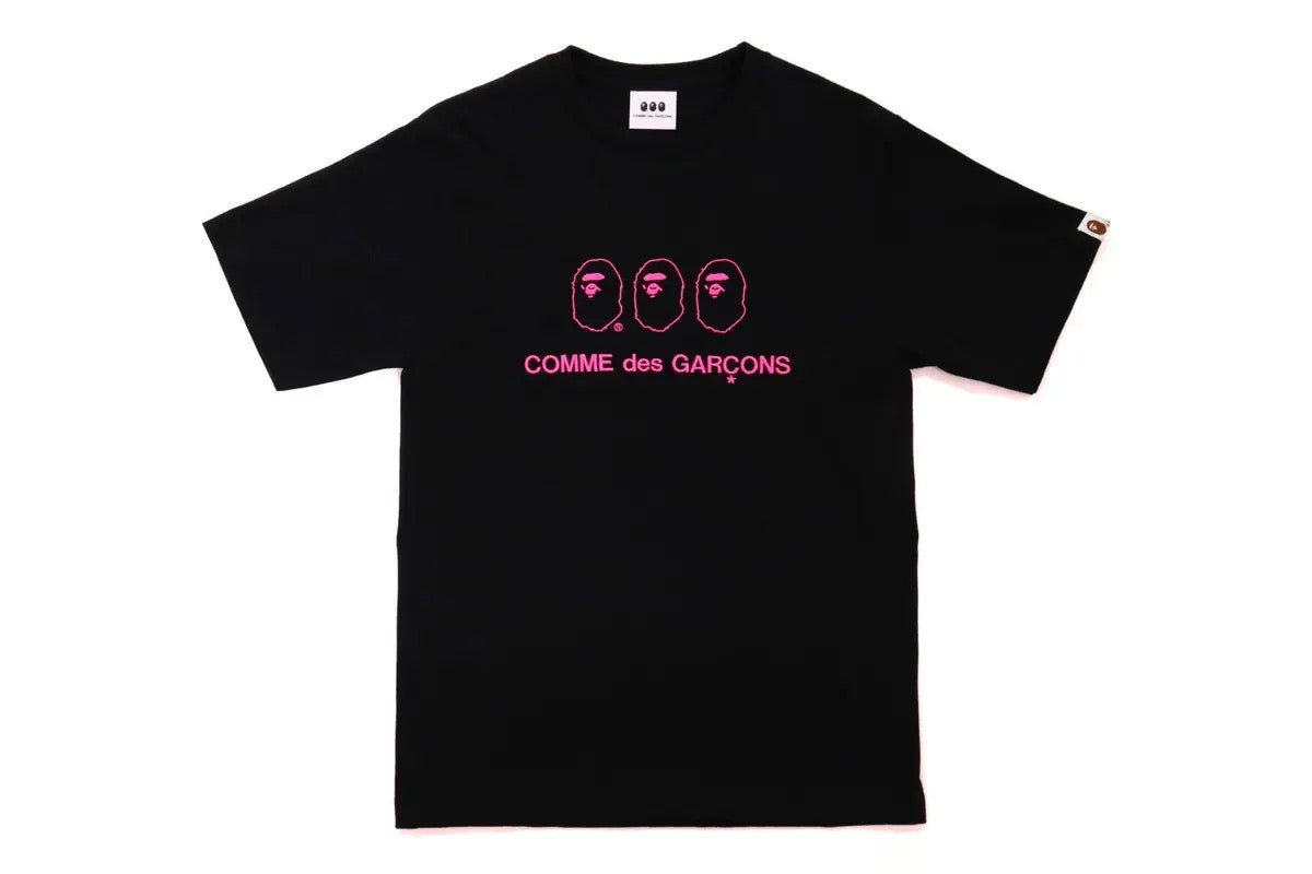 BAPE "COMME DES GARCONS" TEE BLACK/PINK