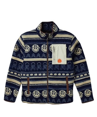 REASON "SMILES SKULLS" FLEECE JACKET MULTI