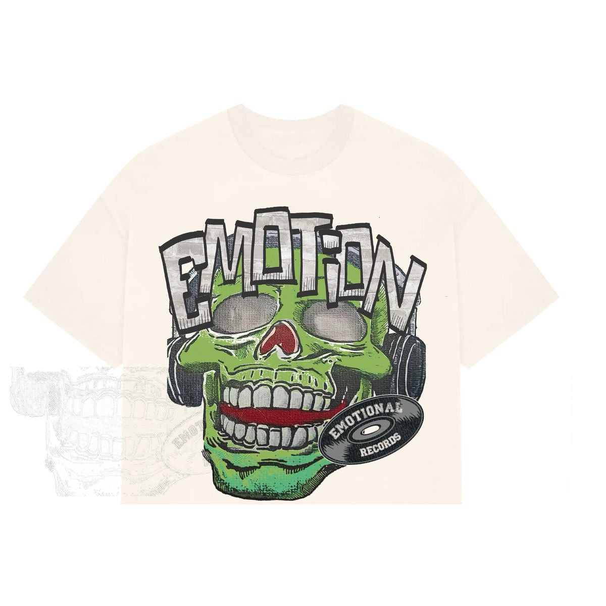 MIXED EMOTION "MONSTER" CROPPED TEE CREAM