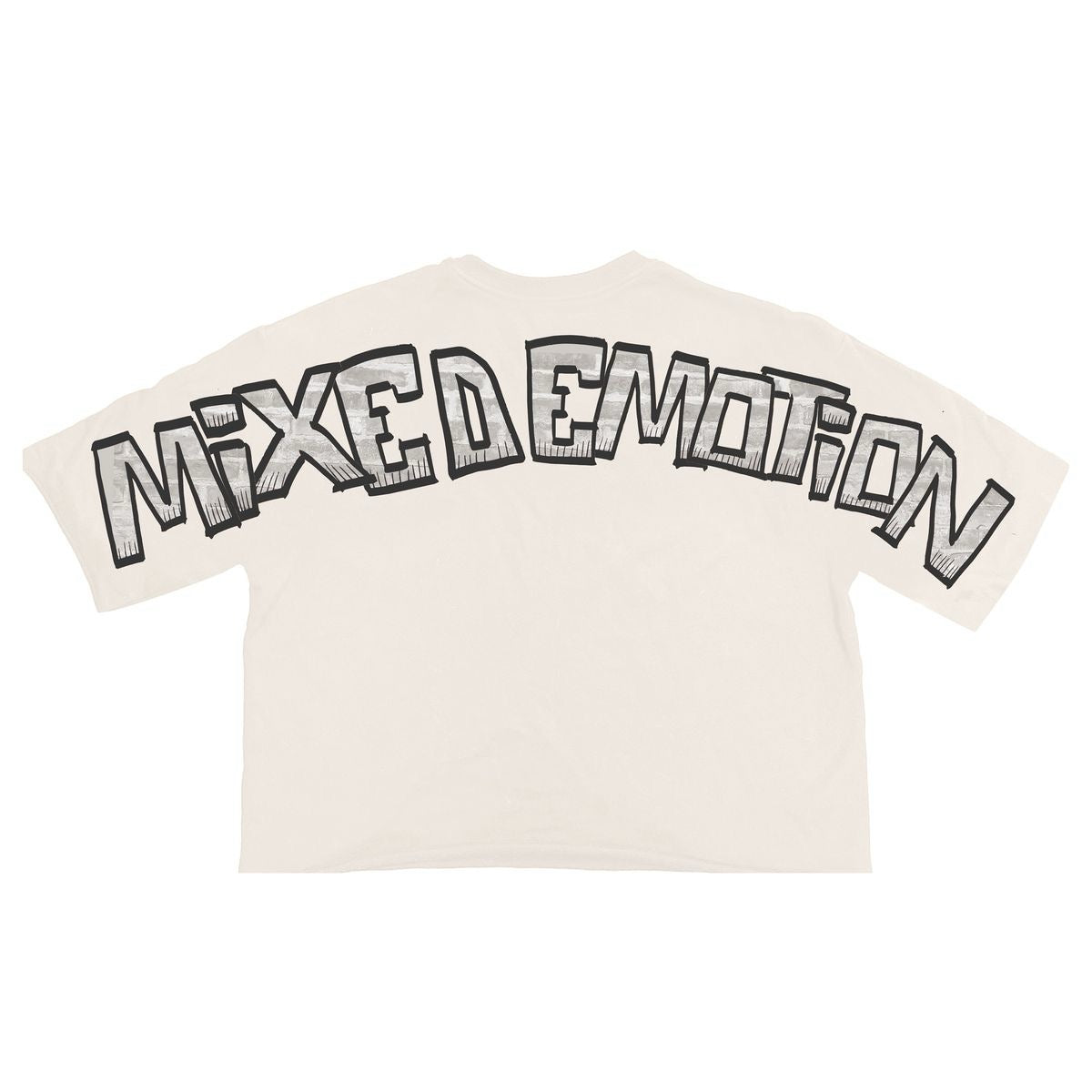 MIXED EMOTION "MONSTER" CROPPED TEE CREAM