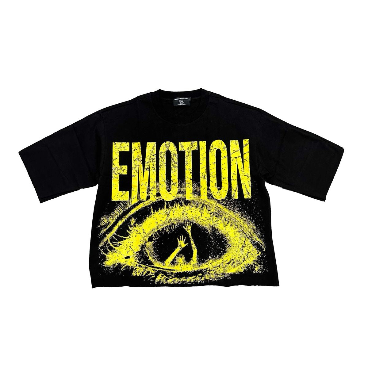 MIXED EMOTION "TRAPPED" CROPPED TEE BLACK