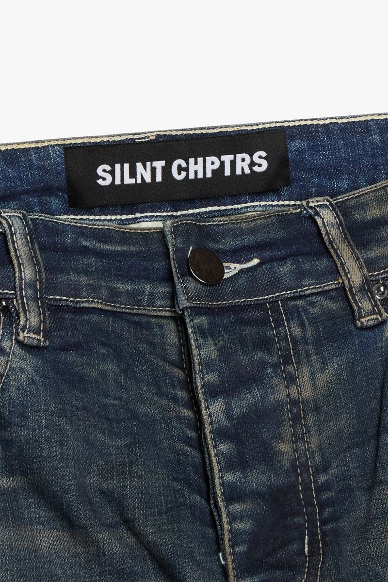 Silnt Chptrs "Expansion" 4 Way Stretch Skinny Denim Blue Washed