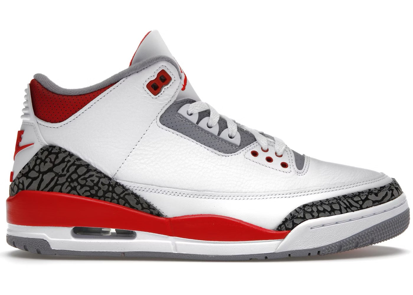 AIR JORDAN 3 RETRO WHITE/FIRE RED-BLACK SIZE 12