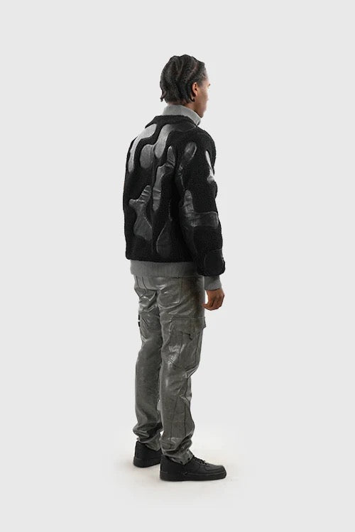 THC "BOMBER JACKET" SHERPA & FAUX BLACK