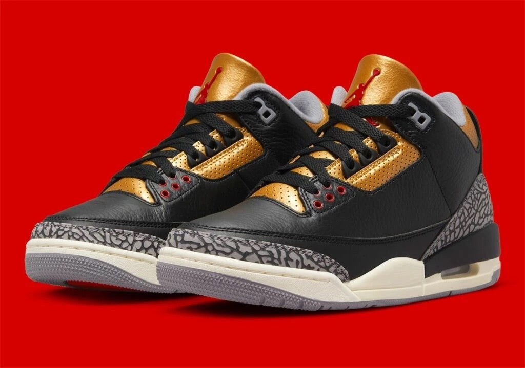 Wmns Air Jordan 3 Retro Black Cement Gold