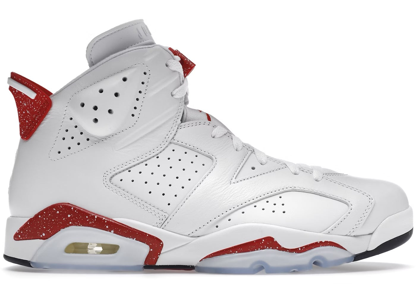 AIR JORDAN 6 RETRO WHITE/UNIVERSITY RED-BLACK SIZE 10.5