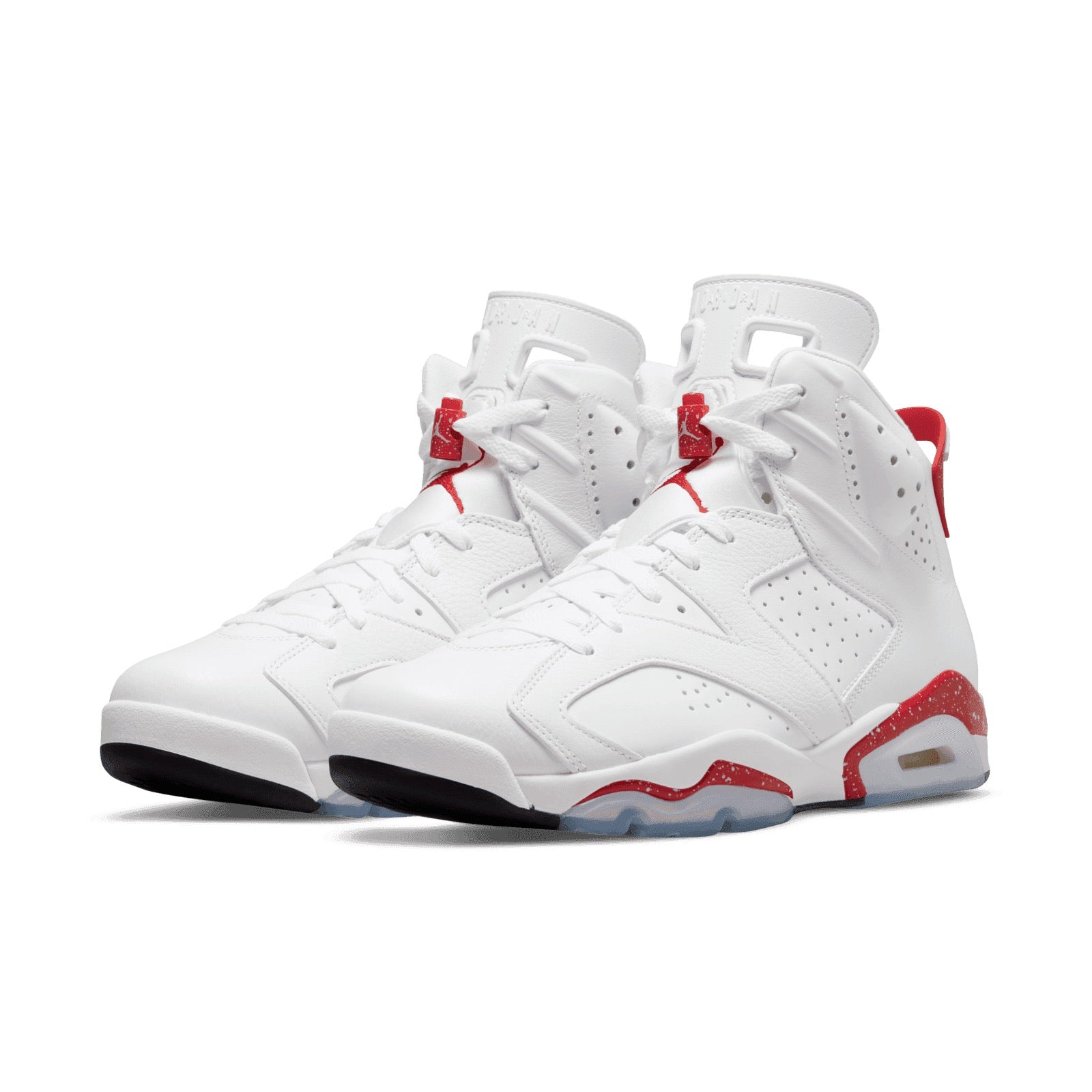 AIR JORDAN 6 RETRO WHITE/UNIVERSITY RED-BLACK SIZE 10.5