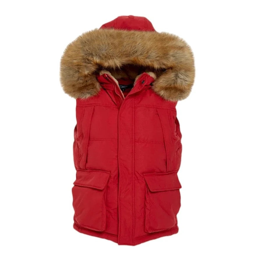 JORDAN CRAIG "YUKON FUR" VEST RED