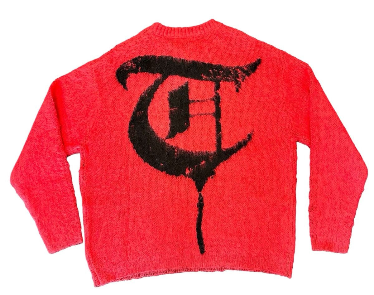 TRNCHS "MOHAIR BLEND" SWEATER RED/BLACK