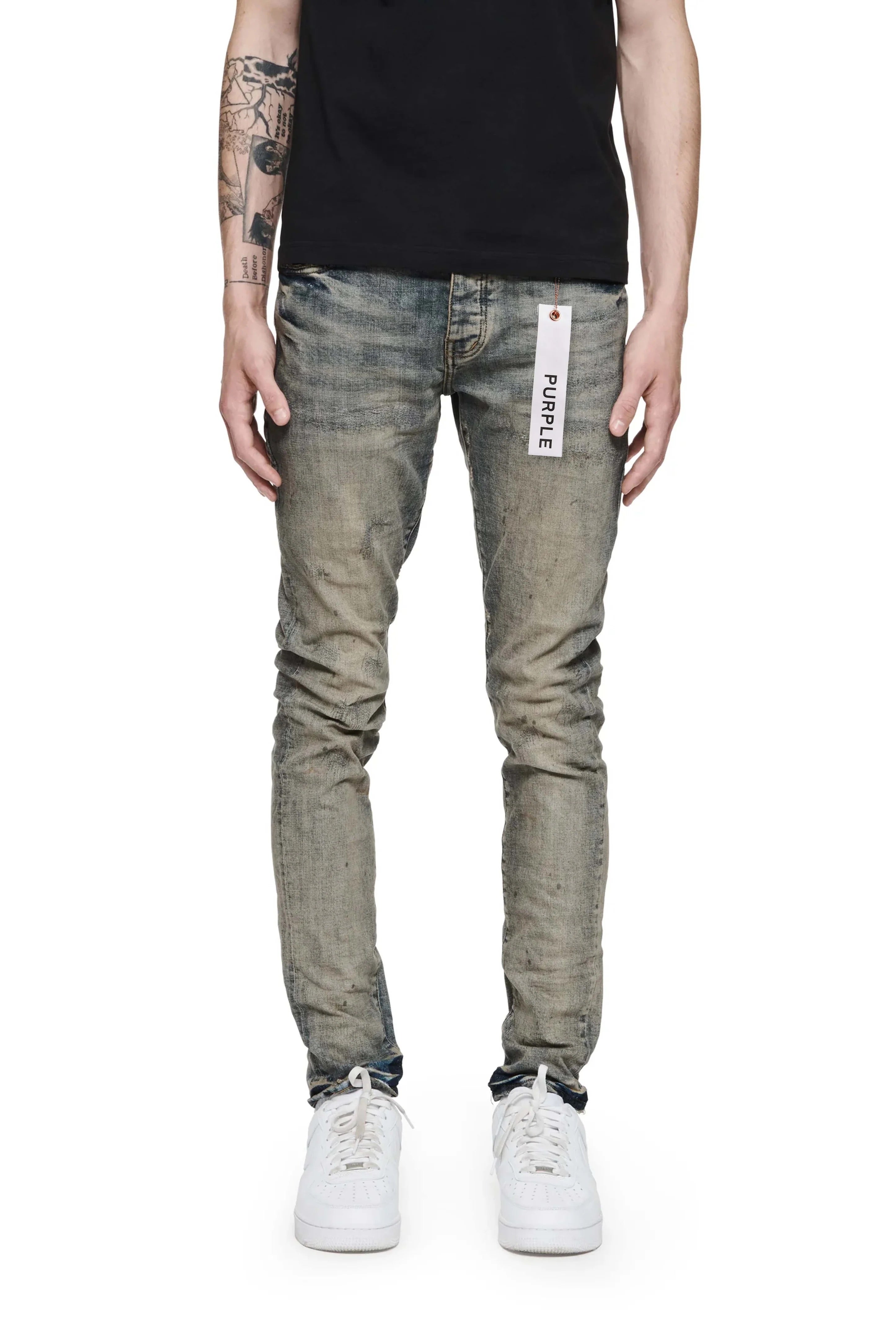 PURPLE "INDIGO OIL REPAIR" SLIM FIT JEANS