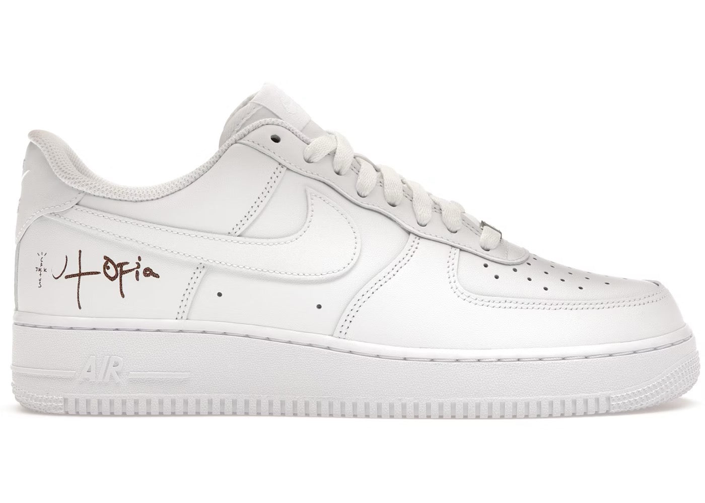 TRAVIS SCOTT AIR FORCE 1 '07 SIZE 10 WHITE/WHITE