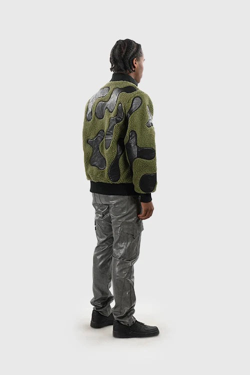 THC "BOMBER JACKET" SHERPA & FAUX ARMY