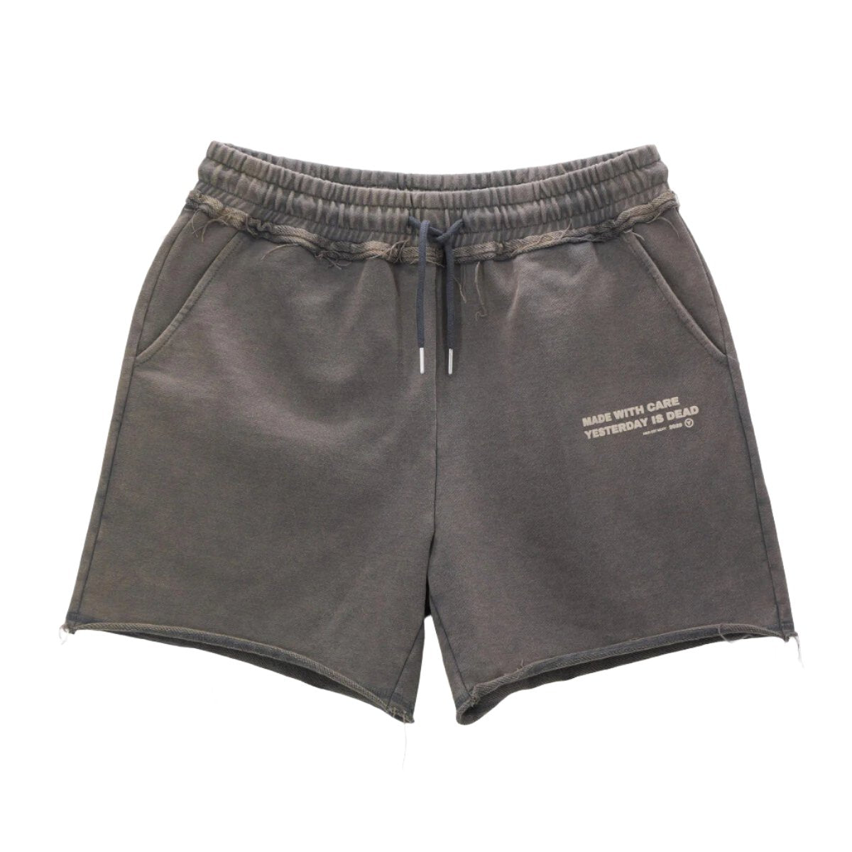 YID "MADE WITH CARE " SHORTS PEWTER