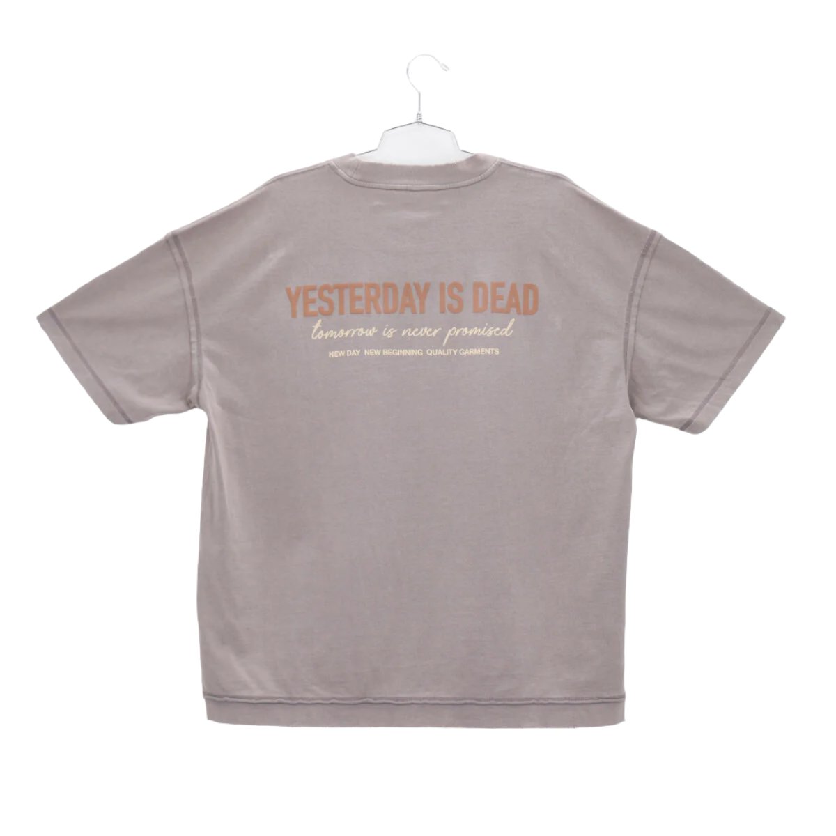 YID "MADE WITH CARE" TEE VINTAGE PEBBLE