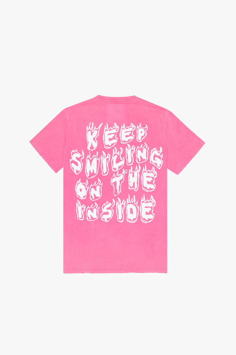 VALABASAS "KEEP SMILING" TEE ROSE