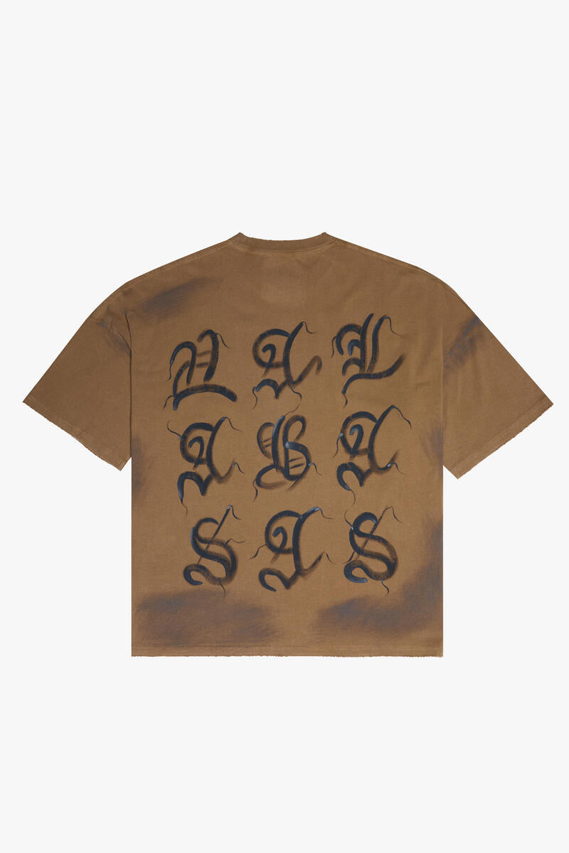 VALABASAS "INKED ELEGANCE" OVERSIZED TEE VIN. KHAKI