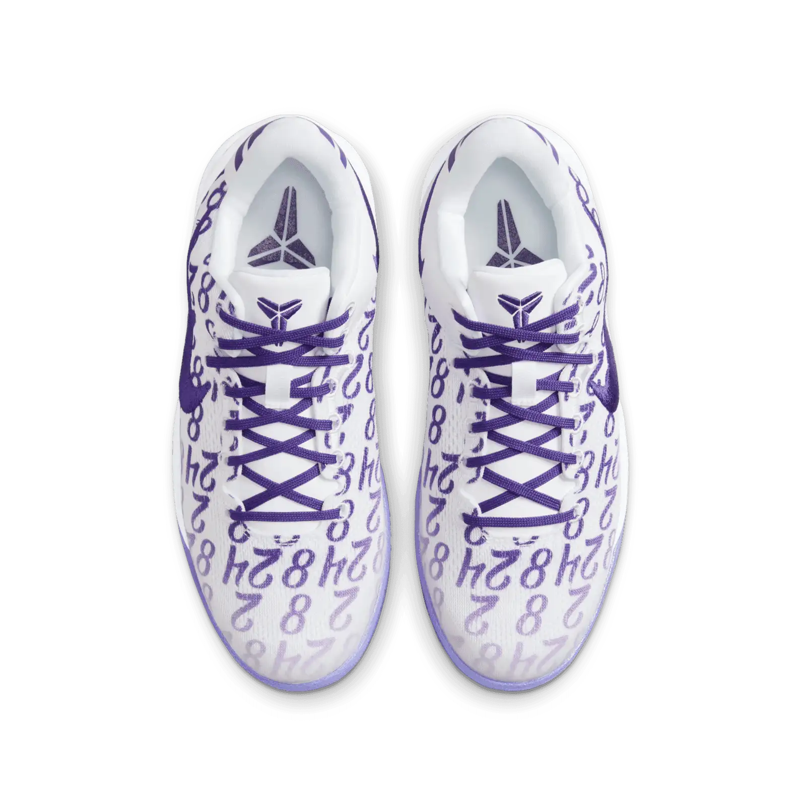 KOBE VIII (GS) WHITE/COURT PURPLE-WHITE SIZE 7Y