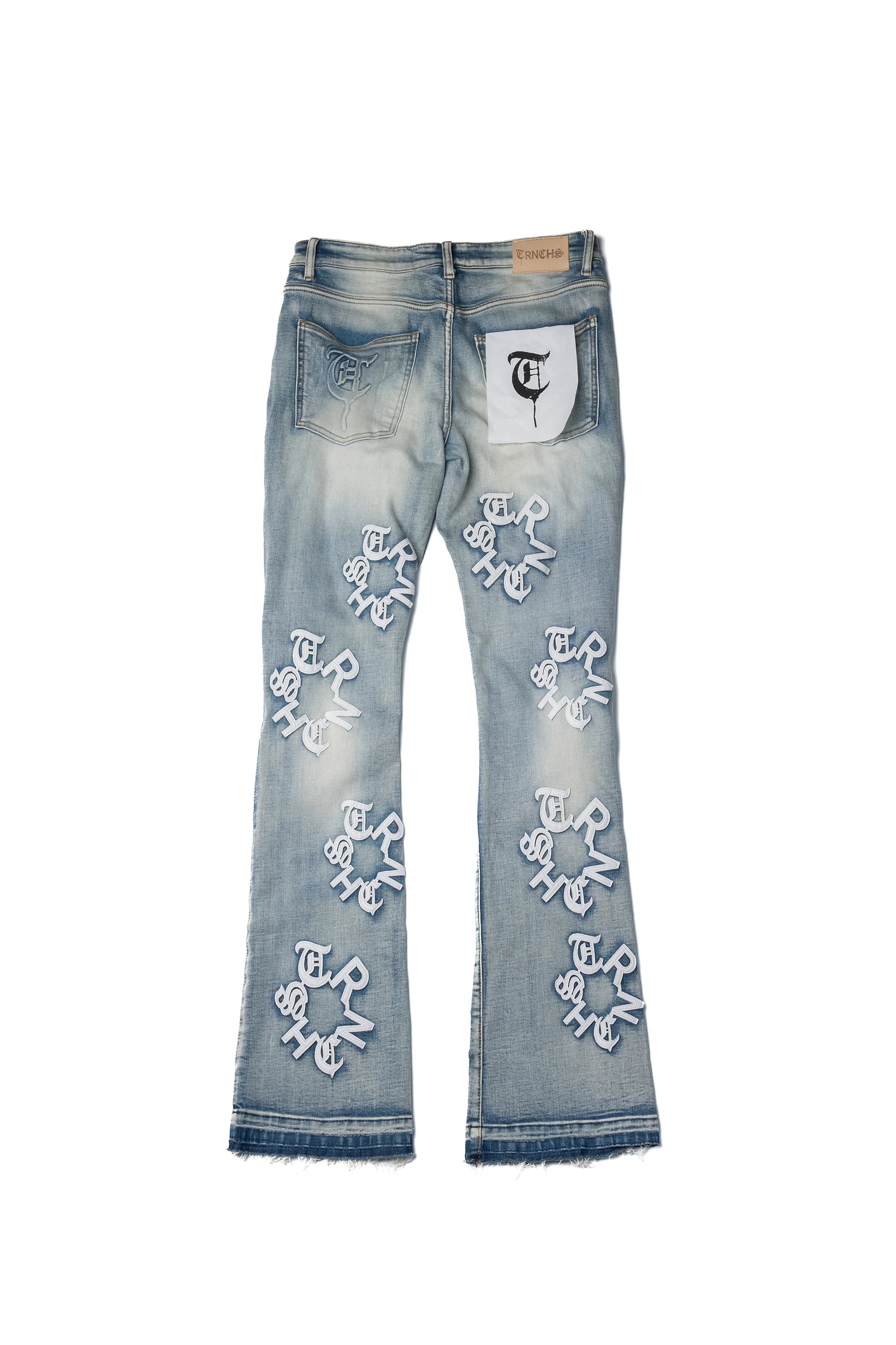 TRNCHS "TEARS" STACKED JEANS LIGHT BLUE